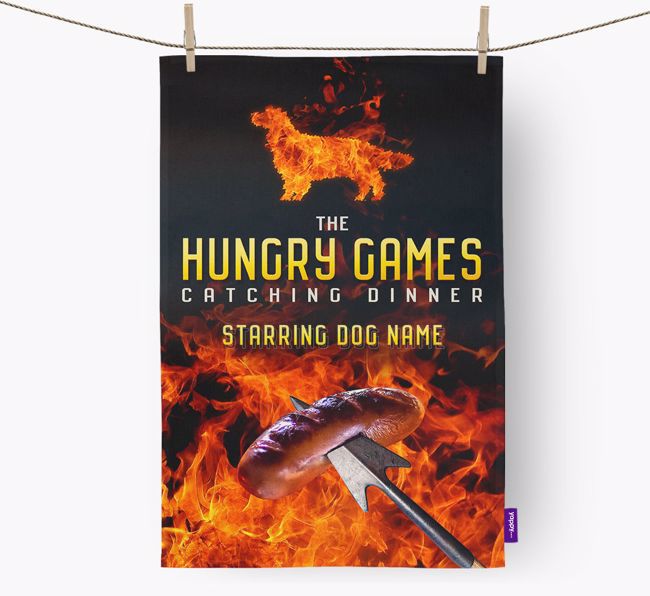 'The Hungry Games' - Personalised {breedFullName} Tea Towel